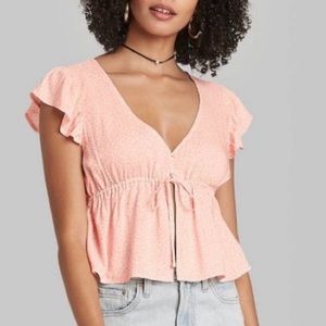 wild fable pink floral crop top